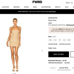 Retrofete Slater Sequin Knit Dress, Nude